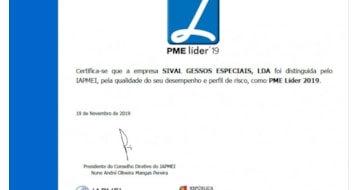 SIVAL - GESSOS ESPECIAIS PME LÍDER 2019 SIVAL - GESSOS ESPECIAIS PME LÍDER 2019